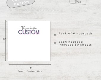 Bloc de notas personalizado / Juego de 6 / Logotipo, nombre y equipo personalizados