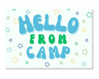 Camp Postcards Set: Fun Colorful Stationery, Summer Care Package