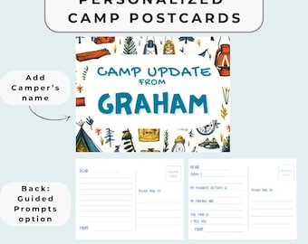 Postales personalizadas para el campamento / Paquete de artículos de bienvenida para el campamento de verano