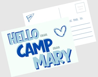 Personalized Camp Postcards: Multiple Color Options, Summer Care Package