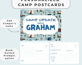 Postales personalizadas para el campamento: Paquete de artículos de campamento de verano