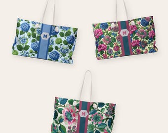 Bolso de mano personalizado para Mahjong, bolso de lona con monograma floral, bolso con inicial personalizada, bolso para fichas de Mahjong, bolso de playa de fin de semana, regalo para ella.