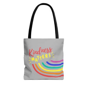 Kindness Matters Tote Bag: Inspirational Reusable Shopping Bag - Made in USA