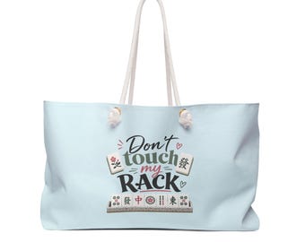 Bolso de mano de Mahjong / No toques mi estante / Divertido bolso de mano de Mahjong, bolso para fichas, bolso para accesorios / Regalo de Mahjong para ella