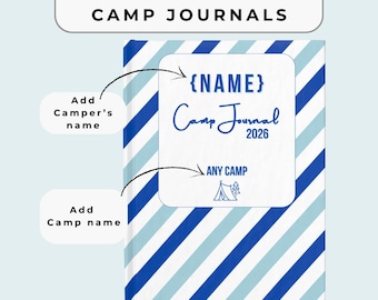 Personalisiertes Lager Journal | Benutzerdefiniertes Namensnotizbuch | Sleepaway Camp Geschenk | Kinder Sommer Journal | 13x18 Notizbuch | Lager Andenken