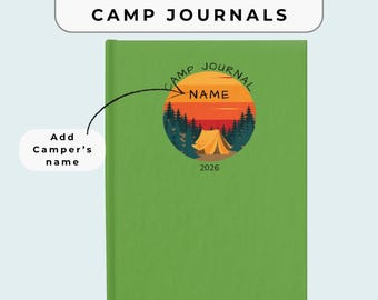 Personalized Camp Journal | Custom Name Notebook | Choose Your Color | Sleepaway Camp Gift | Kids Summer Journal | 5x7 Lined Notebook