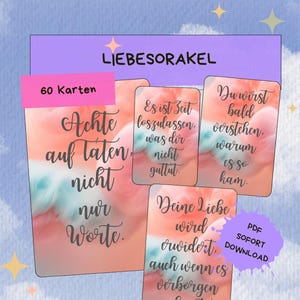60 Love Oracle Card Deck Love Messages Oracle Cards Intuitive Fortune Telling Cards German Cards Digital