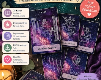 Tarot Tarot Card Deck Set Fortune Telling Esoteric Oracle Spiritual Card Reading Cosmic Art Digital Self-Printing Interpretation Aid Layout Pattern