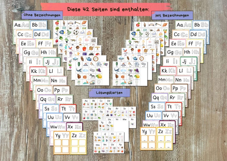 Learn Letters Alphabet Sorting Game Picture Cards Flashcards Matching ...