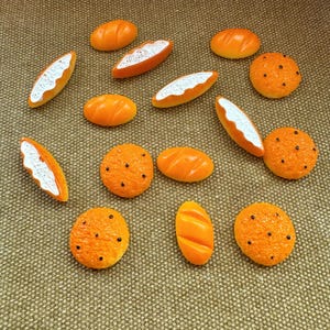 15 Mini Bread & Cookie Cabochons –Kawaii Resin Flatback Charms for DIY Crafts, Scrapbooking, Phone Case, Slime, Jewelry, Decoden Supplies