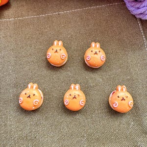 Bunny Cake Burger Charms: Kawaii Resin Flatbacks, DIY Crafts (5pcs, 1&quot;x0.8&quot;x0.6&quot;)