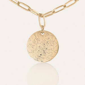 Benutzerdefinierte Star Map Halskette - Münzanhänger an Büroklammer Kette - Schmuck des Nachthimmels von Zeit, Datum, Ort - Edelstahl - Sinnvolles Geschenk