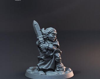 Halblinge (2 Varianten) - 32 mm Mensur - Ultrafeine 0.06 mm Detailarbeit - Schweizer Herstellung - Unbemalt - Arbiter Miniatures