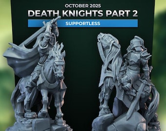 Death Knights Part 2 (2 Varianten) - 32 mm Mensur - Ultrafeine 0.06 mm Detailarbeit - Schweizer Herstellung - Unbemalt - Arbiter Miniatures