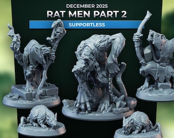Rat Man Part 2 (5 Varianten) - 32 mm Menage - Ultrafeine 0.06 mm Detailarbeit - Schweizer Herstellung - Unbemalt - Arbiter Miniatures