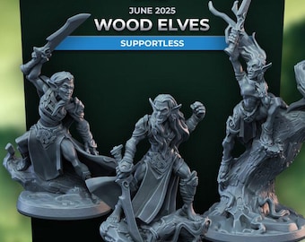 Waldelfen (3 Varianten) - 32 mm Mensur - Ultrafeine Detailzeichnung 0.06 mm - Schweizer Herstellung - Unbemalt - Arbiter Miniatures