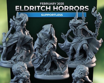 Eldritch Horrors (5 Varianten) - 32 mm Mensur - Ultrafeine 0.06 mm Detailarbeit - Schweizer Herstellung - Unbemalt - Arbiter Miniatures