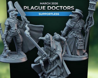 Pestdoktor (3 Varianten) - 32 mm Skala - Ultrafeine 0.06 mm Detailzeichnung - Schweizer Herstellung - Unbemalt - Arbiter Miniatures