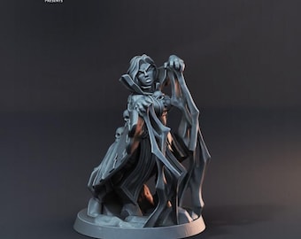 Menschliche Necromancers (4 Varianten) - 32 mm Mensur - Ultrafeine 0.06 mm Detailarbeit - Schweizer Herstellung - Unbemalt - Arbiter Miniatures