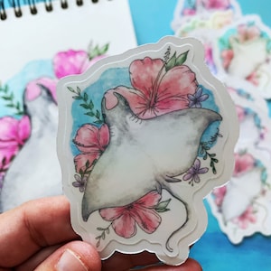 Manta Ray Holographic Sticker