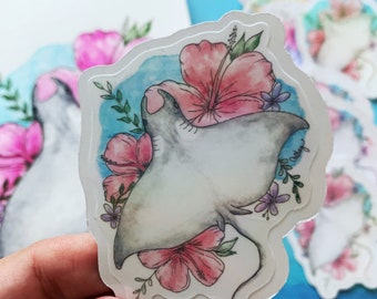 Manta Ray Holographic Sticker