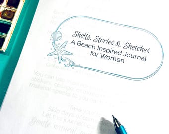 Shells, Stories & Sketches: A Beach Inspired Digital Journal for Women PDF Printable