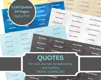Inspirational Quotes Ephemera: Junk Journal & Scrapbook Printable (PDF Download 8.5x11" Landscape)
