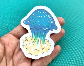 White Spotted Jellyfish Sticker Holographic