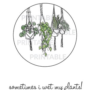 Wet My Plants Printable 8.5 x 11 Houseplants, Monstera, Hanging Plants image 2