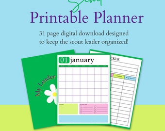 Scout Printable Planner Download | 8.5x11" | Troop Leader Organization | Badge Tracker | Kaper Chart