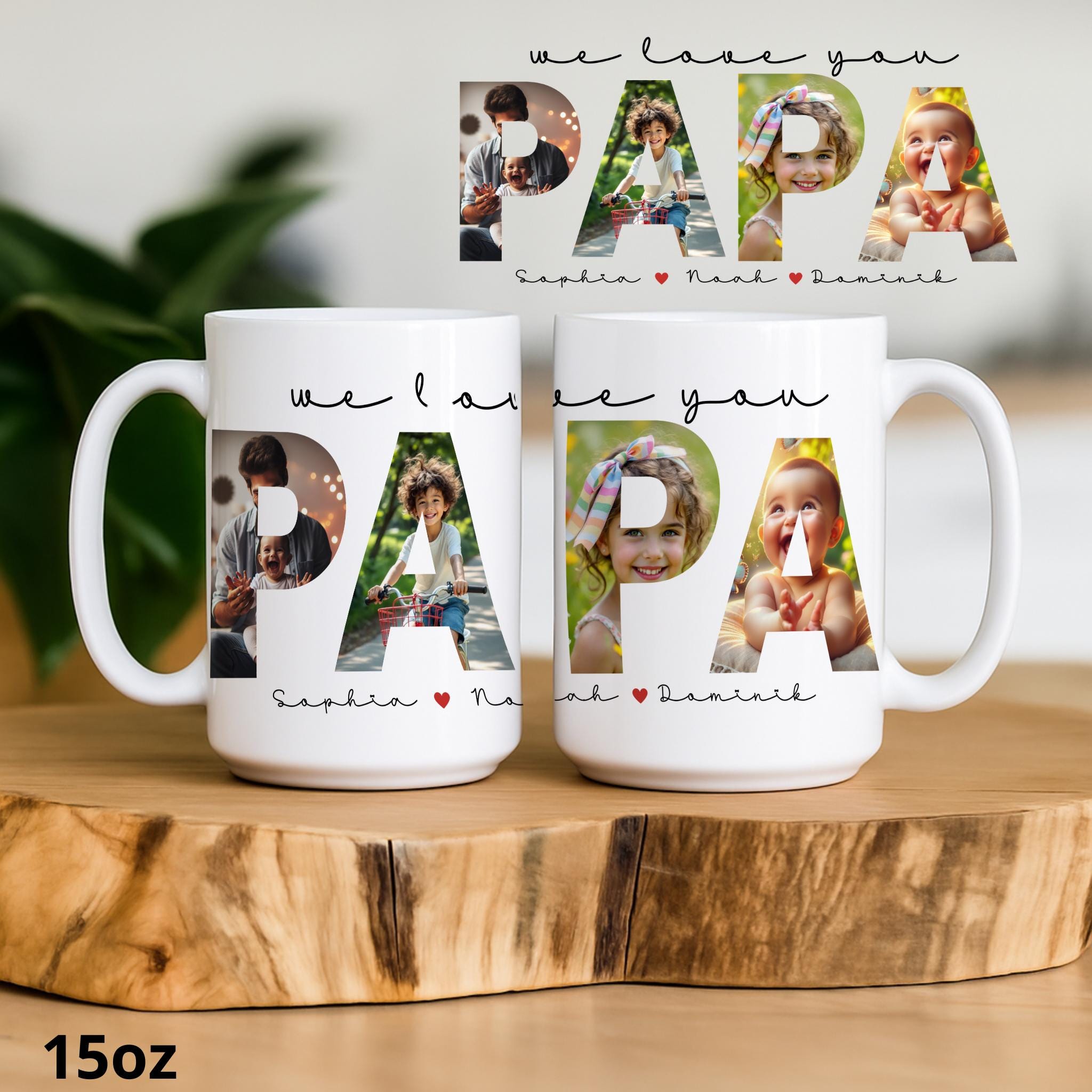 Best custom photo Mug, Personalized Photo Collage cup, Dad Birthday Gift, Father Gift From Son Daughter Wife, Dad Mug, Custom Father Day Cup