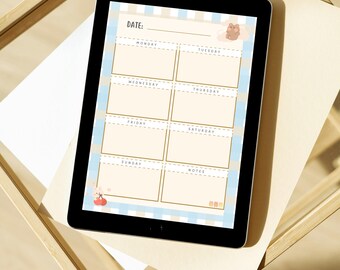 Aesthetic Weekly Study Planner | Kawaii Printable for Students | Digital PDF for iPad & GoodNotes | College Template | Instant Download