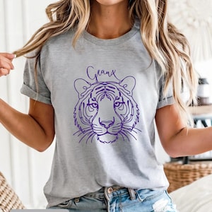 LSU Tigers Line Art Tee| Louisiana State University Spirit Wear Shirt, Fan Gift, College Apparel, Game Day Clothing, Unisex Jersey T-shirt