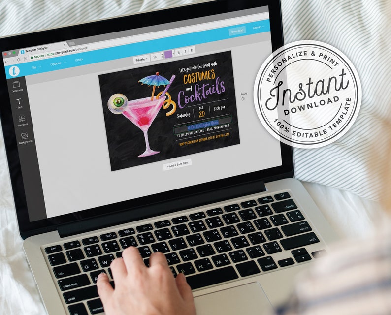 Printable Costumes and Cocktails Halloween Party Invitation - Etsy