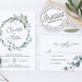 Bohemian Wedding Invitation Template Suite with Eucalyptus Greenery • INSTANT DOWNLOAD • Printable, Editable Template #023