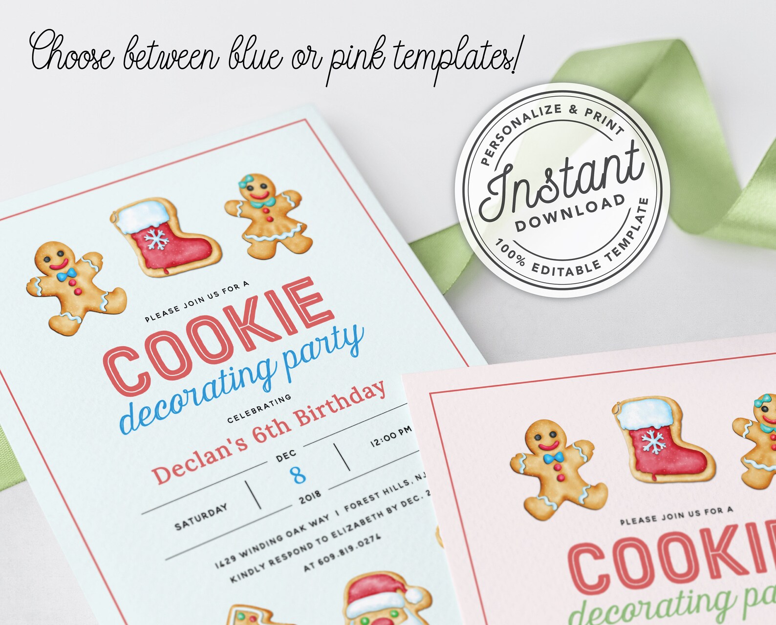 Printable Christmas Cookie Decorating Birthday Party - Etsy