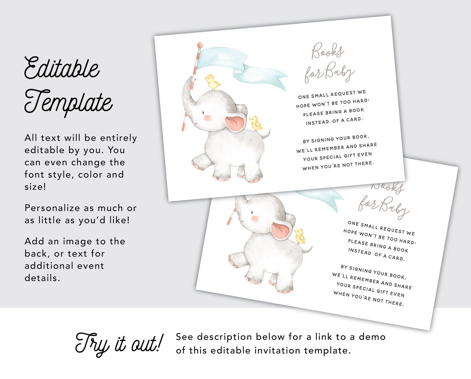 Cute Zoo Animal Printable Baby Shower Books for Baby Card - Etsy
