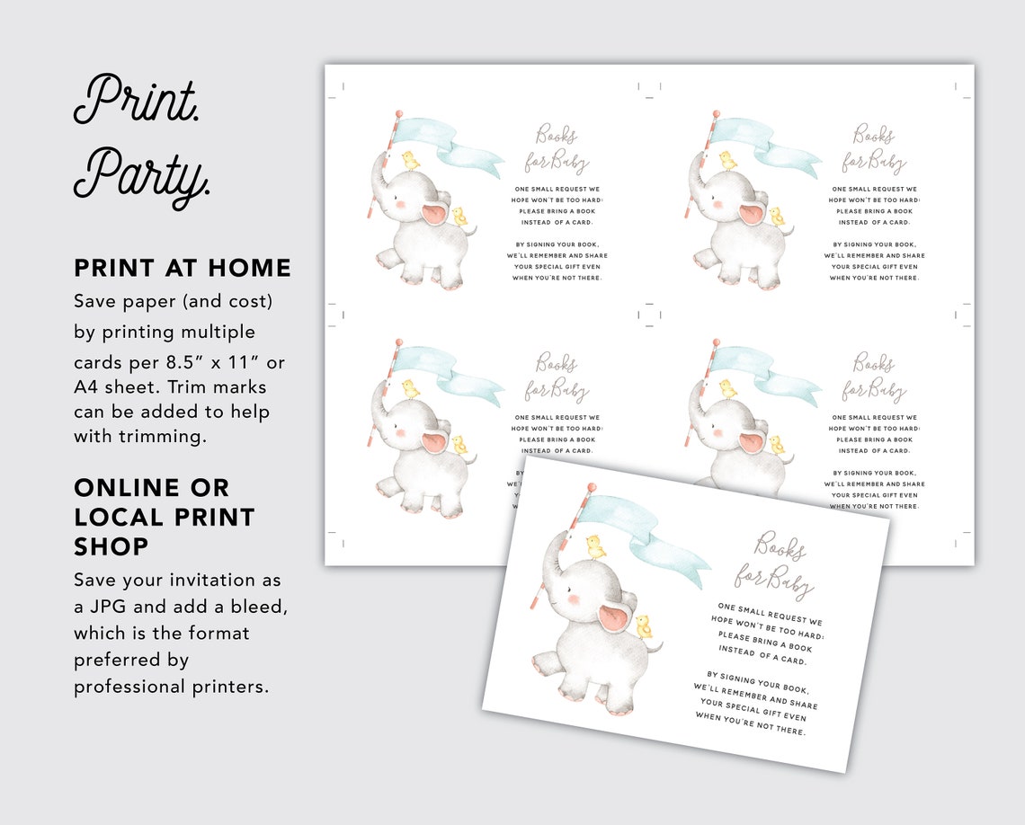 Cute Zoo Animal Printable Baby Shower Books for Baby Card - Etsy