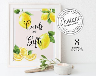 Main Squeeze Lemon Bridal Shower Printable Sign Bundle 8x10 (8 Signs) • INSTANT DOWNLOAD • Editable Template