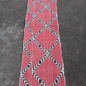 Multi Sizes Runner rug for stairs, Handwoven Geometric Indian Rug, Kilim Runner Rug for Entryway | Hallway | kitchen | Bedside Wool Runner