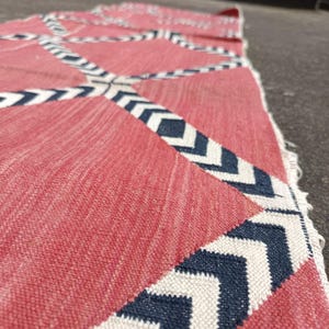 Multi Sizes Runner rug for stairs, Handwoven Geometric Indian Rug, Kilim Runner Rug for Entryway | Hallway | kitchen | Bedside Wool Runner