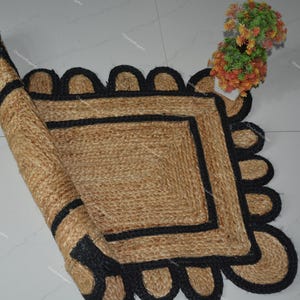 Natuurlijk geschulpt jute tapijt, tapijt met geschulpt patroon, natuurlijk jute tapijt, handgevlochten tapijt, karpet, handgeweven jute tapijt, op maat gemaakt tapijt, decoratief tapijt