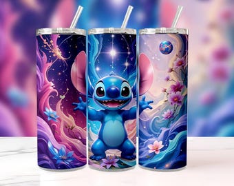 Akvarellstygn Tumbler Wrap | 20oz Sublimering PNG (digital nedladdning)
