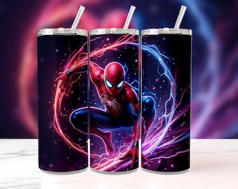 Spiderman Tumbler Wrap PNG | 20oz Skinny, Superhero Watercolor (Digital Download)