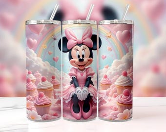 5 Minnie Tumbler Wrap Bundle, Instant Download 20oz Tumbler PNG Wraps Design, Digital 20 oz Skinny Tumblers Designs Template