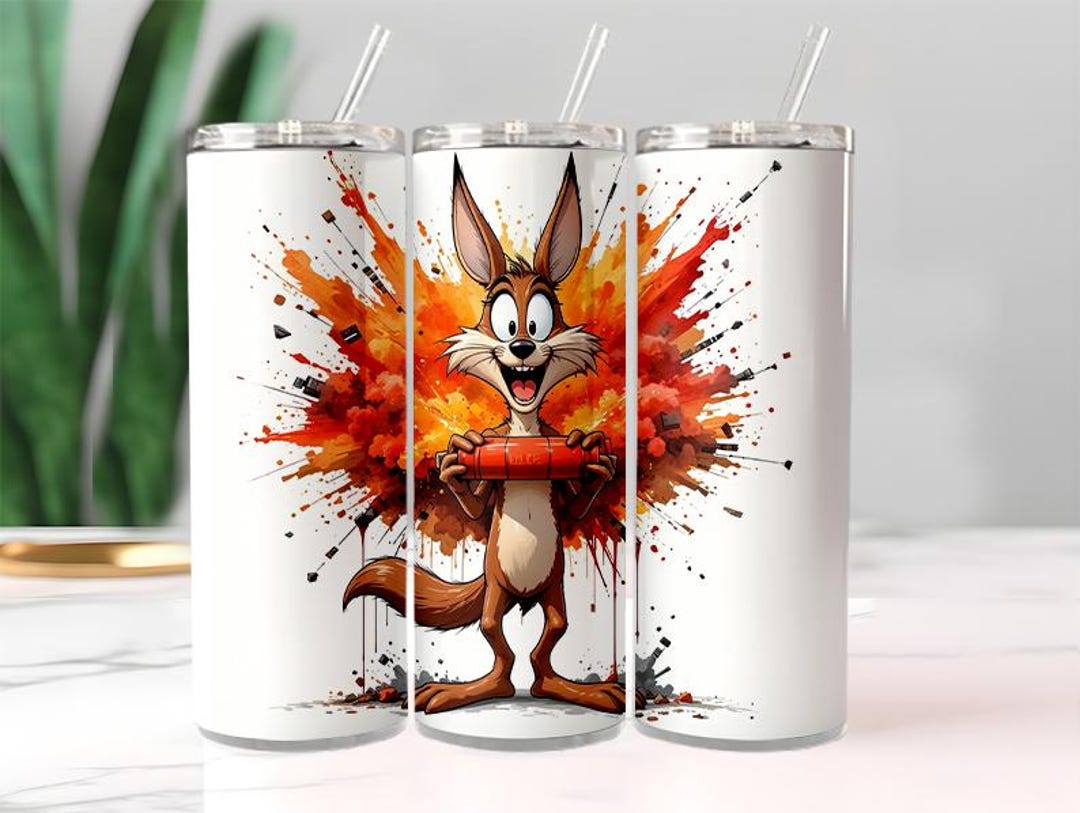 Brown Rabbit Hero Tumbler Wrap 20oz | Cartoon Bunny PNG | Explosive ...
