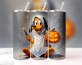 Pluto Halloween Tumbler Wrap | Disney Hunde Geist Kürbis (PNG)