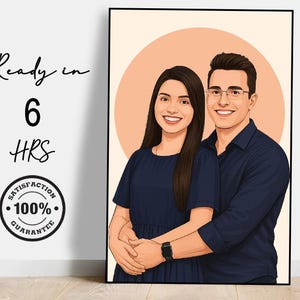 Benutzerdefiniertes Paar Porträt vom Foto, Geburtstagsgeschenk für ihn, Cartoon Porträt, personalisiertes Geschenk für Freund, Gesichtsloses Porträt, Männer Geschenk