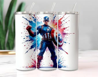 Captain America Star Shield-beker, reismok patriottische superheld (20oz)