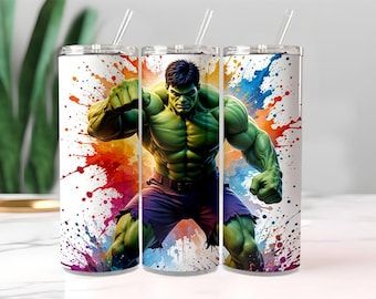 Hulk Punch Art-beker, geïsoleerde komische mok met verfspetters (20 oz)